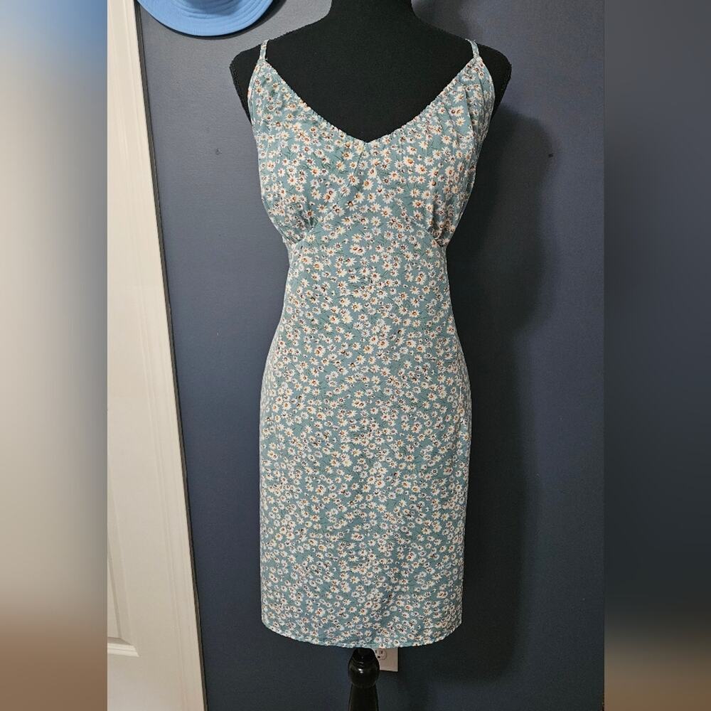 Sz XXL Blue Floral Mini Dress